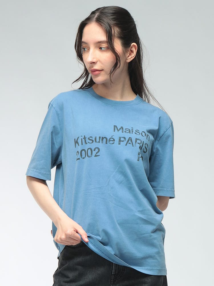 Maison Kitsune (メゾン キツネ) レディース Tシャツ 半袖 FADED COMFORT プリント クルーネック カットソー KNLM00124KJ7036
