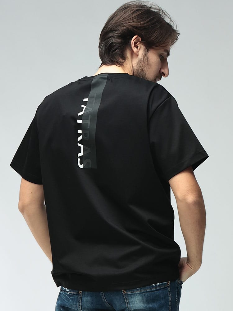 TATRAS (タトラス) メンズ Tシャツ 半袖 コットン100％ バック縦ロゴ 