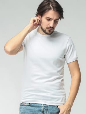 MM6 Maison Margiela (エムエムシックス メゾン マルジェラ) メンズ Tシャツ 半袖 コットン バックロゴパッチ クルーネック アンダーシャツ MM6MJM200020