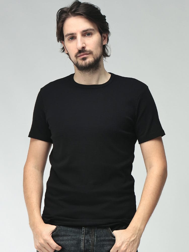 MM6 Maison Margiela (エムエムシックス メゾン マルジェラ) メンズ Tシャツ 半袖 コットン バックロゴパッチ クルーネック アンダーシャツ MM6MJM200020