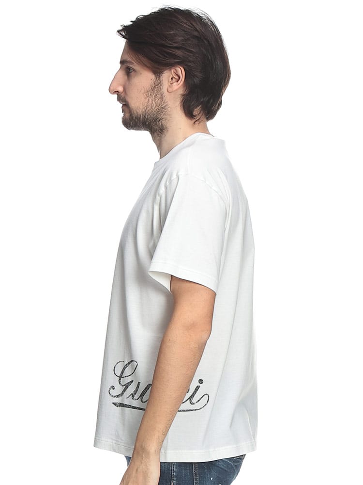 GUCCI (グッチ) メンズ Tシャツ 半袖 コットン100％ スクリプトロゴ 