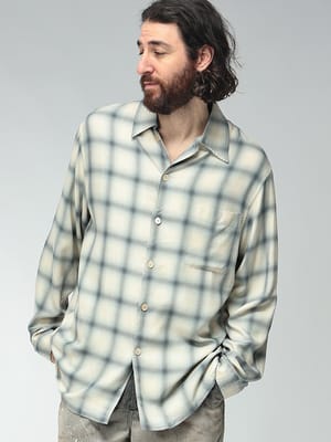 OUR LEGACY (アワーレガシー) メンズ シャツ 長袖 チェック柄 リラックスシルエット パールボタン カジュアルシャツ EVERY SHIRT SACRAMENTO COWBOY VISCOSE OLM2262ESC