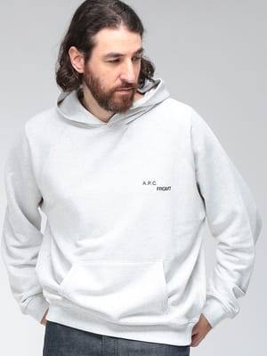 A.P.C. (アーペーセー) メンズ パーカー 長袖 裏毛 オーガニックコットン 胸ロゴ プルオーバー パーカー FRGMNT. DUCK APCCOHSKM37018