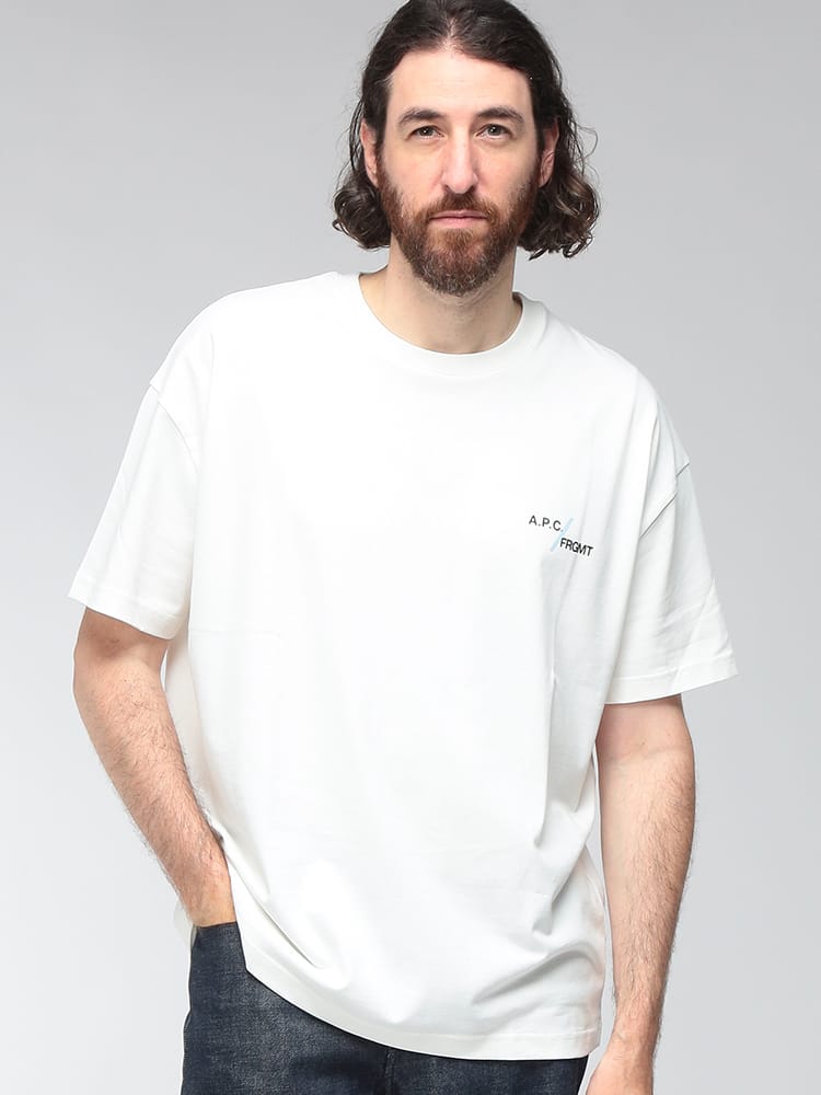 A.P.C. (アーペーセー) メンズ Tシャツ 半袖 オーガニックコットン ロゴ クルーネック ショートスリーブ カットソー FRGMNT. RENONCEMENT APCCOHSLM26487