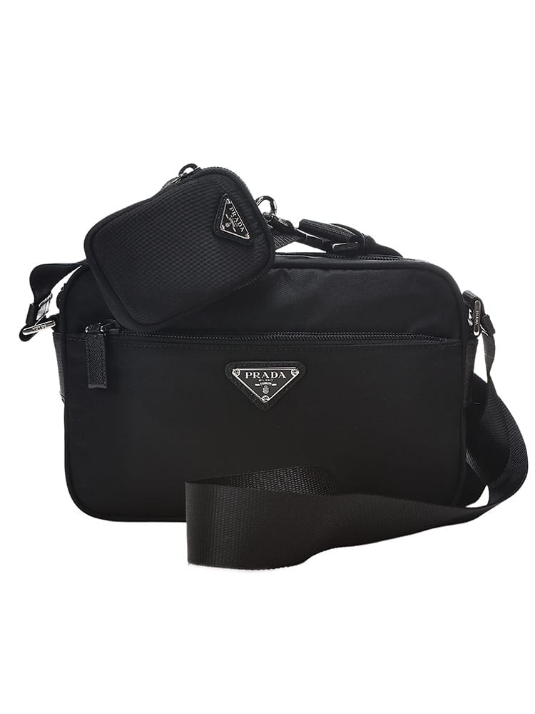 PRADA (プラダ) レディース ショルダーバッグ ロゴ トライアングルロゴ Re-Nylon ミニポーチ付き バッグ PRL1BC167VB1M