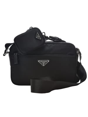 PRADA (プラダ) レディース ショルダーバッグ ロゴ トライアングルロゴ Re-Nylon ミニポーチ付き バッグ PRL1BC167VB1M