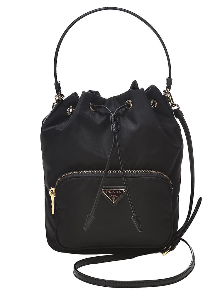 PRADA (プラダ) レディース ショルダーバッグ ロゴ トライアングルロゴ Re-Nylon バケット ドローストリング バッグ PRL1BH038VUOP