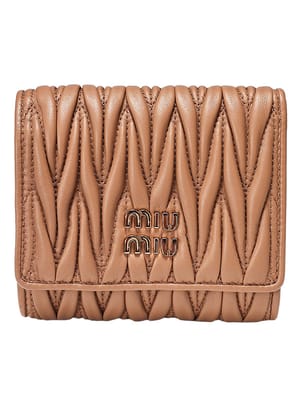 MIU MIU (ミュウミュウ) レディース 財布 マテラッセ ナッパレザー ロゴ メタル モアレ ライニング ウォレット MIU5MH033AFPP