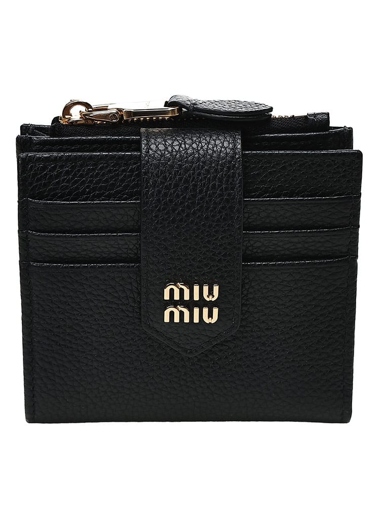 MIU MIU (ミュウミュウ) レディース 財布 レザー 二つ折り フラップ ファスナー カード 小銭 MIU5ML047ADT7