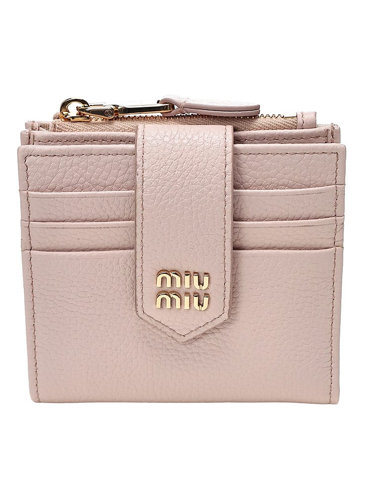 MIU MIU (ミュウミュウ) レディース 財布 レザー 二つ折り フラップ ファスナー カード 小銭 MIU5ML047ADT7