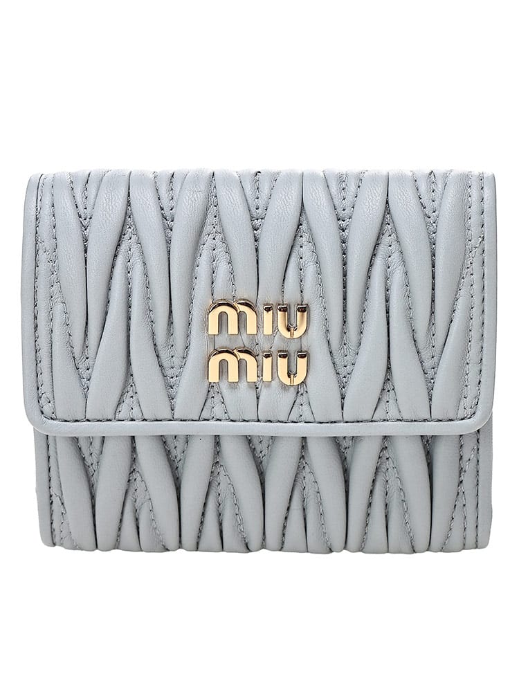 MIU MIU (ミュウミュウ) レディース 財布 マテラッセ レザー 三つ折り スモール カード 小銭 MIU5MH058AFPP