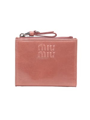 MIU MIU (ミュウミュウ) レディース 財布 シワ加工 ヴィッテロシャインレザー ロゴ 二つ折り ウォレット MIU5ML0502A44