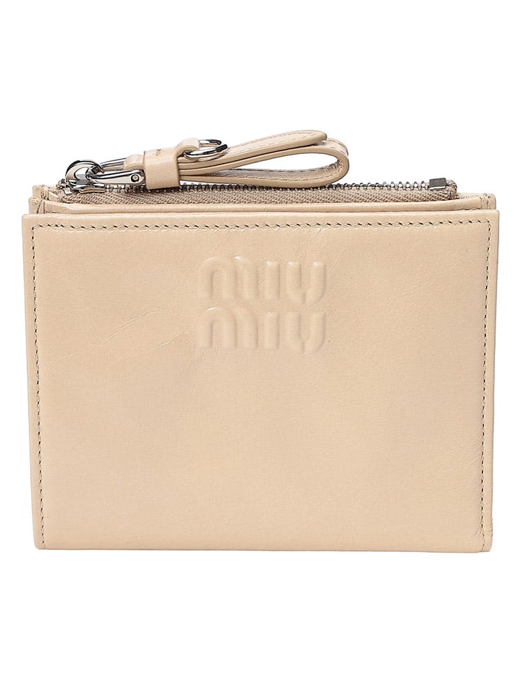 MIU MIU (ミュウミュウ) レディース 財布 シワ加工 シャインレザー 二つ折り ウォレット MIU5ML0502A44