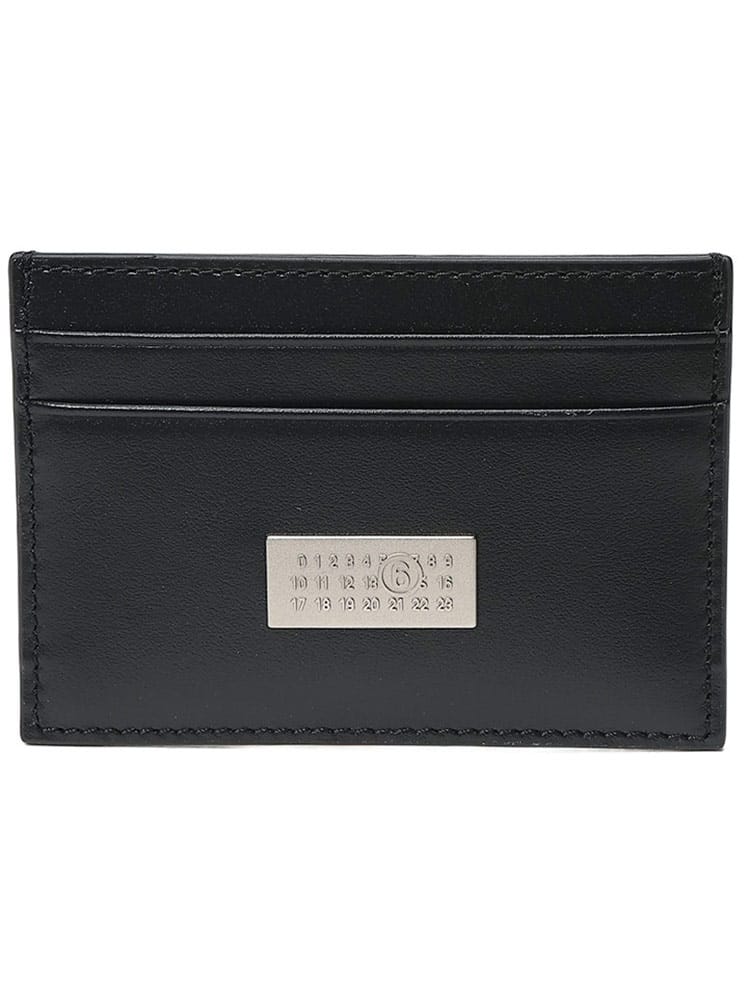MM6 Maison Margiela (エムエムシックス メゾン マルジェラ) レディース カードケース スムースレザー メタリックロゴ カードホルダー MM6LSA5UI0026