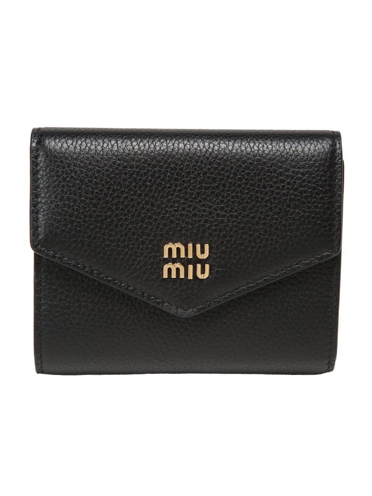 MIU MIU (ミュウミュウ) レディース 財布 2つ折り ヴィッテロダイノレザー メタルロゴ シボ ミニウォレット MIU5MH040ADT7