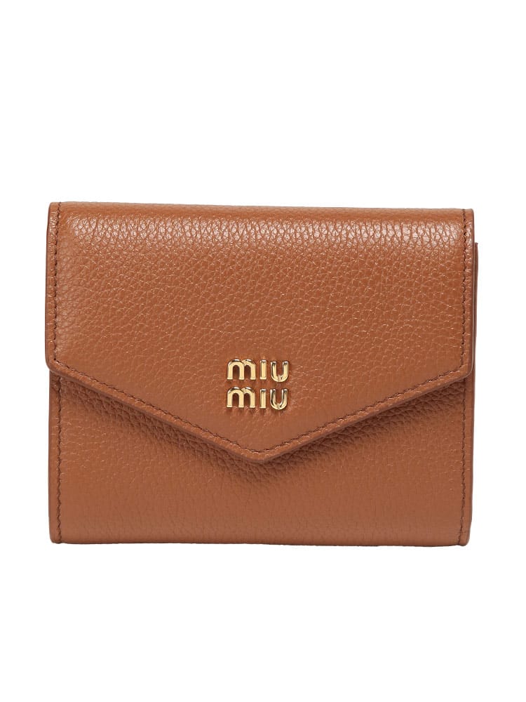 MIU MIU (ミュウミュウ) レディース 財布 2つ折り ヴィッテロダイノレザー メタルロゴ シボ ミニウォレット MIU5MH040ADT7