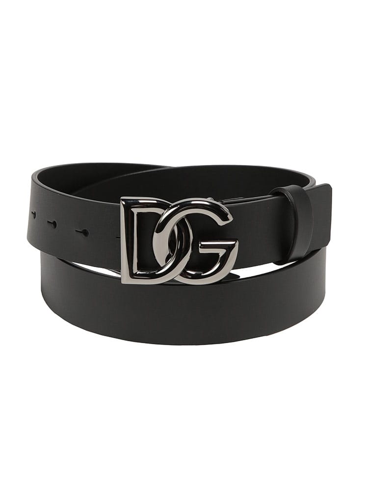 DOLCE＆GABBANA (ドルチェ ＆ ガッバーナ) メンズ ベルト DGバックル リュクスレザー DGオーバーラッピングロゴバックル ベルト DGBC4644AX622