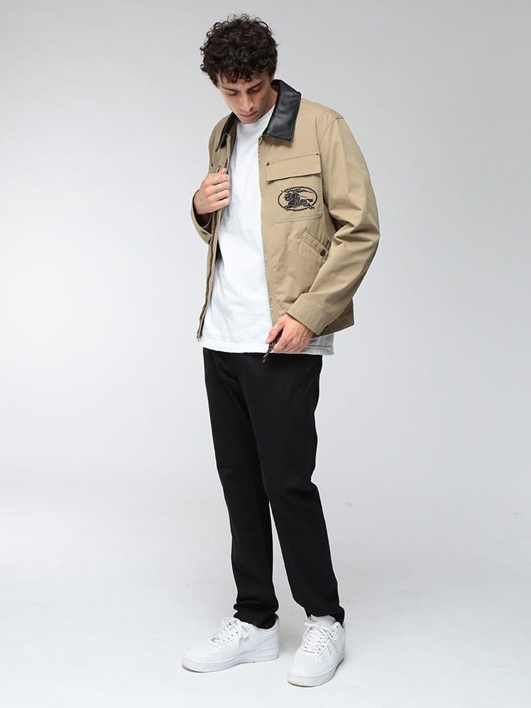 BURBERRY (バーバリー) メンズ ワークジャケット レザーカラー 