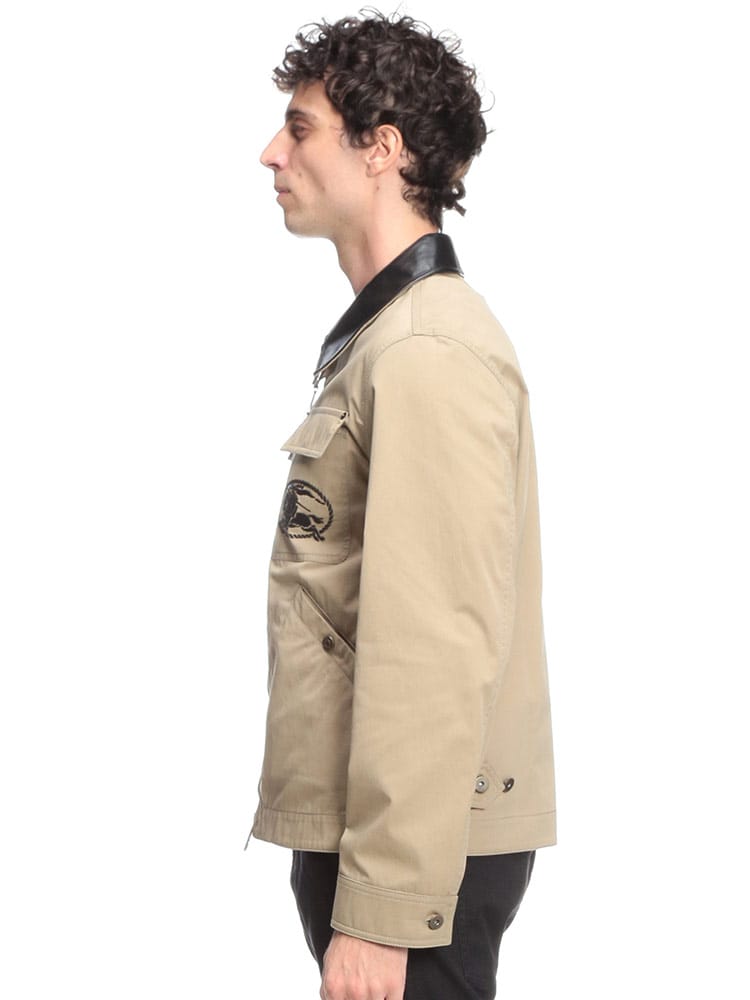 BURBERRY (バーバリー) メンズ ワークジャケット レザーカラー 