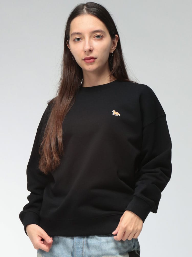 Maison Kitsune (メゾン キツネ) レディース トレーナー 裏毛 BABYFOX刺繍 クルーネック スウェットシャツ KNL00307KM0341