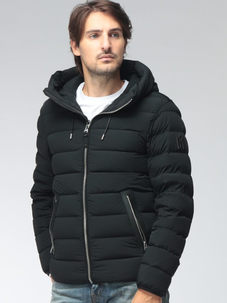 MACKAGE (マッカージュ) メンズ ダウンジャケット ストレッチ ダウン 撥水 耐水 保温ポケット フード フルジップ JACK-Z MKGJACKZZ6