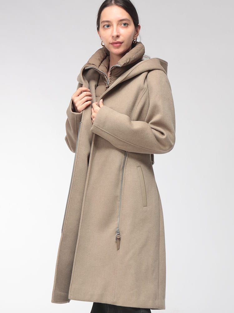 MACKAGE (マッカージュ) レディース ウール コート ダウンビブ着脱可 ダブルフェイスウール 2WAY ロングコート MKGLSHIASLBZ6
