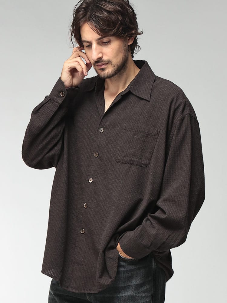 OUR LEGACY (アワーレガシー) メンズ シャツ 長袖 トリュフチェック オーバーシルエット フランネルシャツ Borrowed Shirt OLM4262BTC