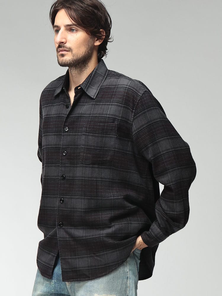 OUR LEGACY (アワーレガシー) メンズ シャツ 長袖 コットン チェック柄 フランネルシャツ ABOVE SHIRT OLM4262AFN