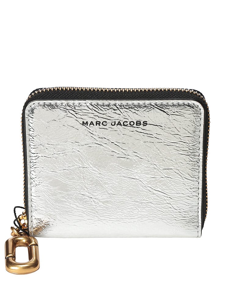 MARC JACOBS  (マークジェイコブス) レディース 財布 メタリック ロゴ コンパクト ジッパー開閉 スリムウォレット MJ2F6SMP035S02 MJ2F6SMP035S02