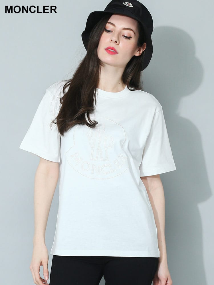 MONCLER (モンクレール) フロントBIGマーク クルーネック 半袖 Tシャツ MCL8C00014829HP レディース ブランド