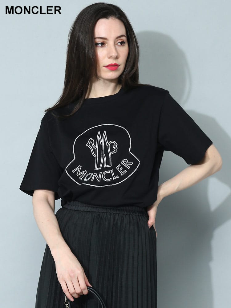 MONCLER (モンクレール) フロントBIGマーク クルーネック 半袖 Tシャツ MCL8C00014829HP レディース ブランド