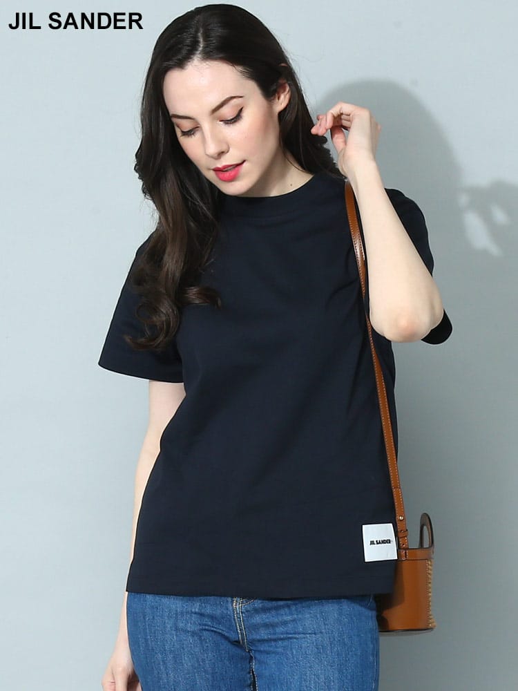 JIL SANDER (ジルサンダー) ワンポイント クルーネック 半袖 Tシャツ JILLJ40GC0001 レディース ブランド