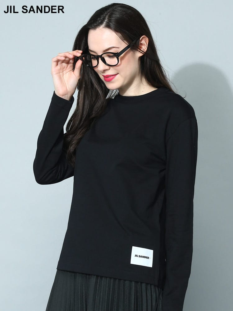 JIL SANDER (ジルサンダー) ワンポイント クルーネック 長袖 Tシャツ JILLJ40GC0002 レディース ブランド