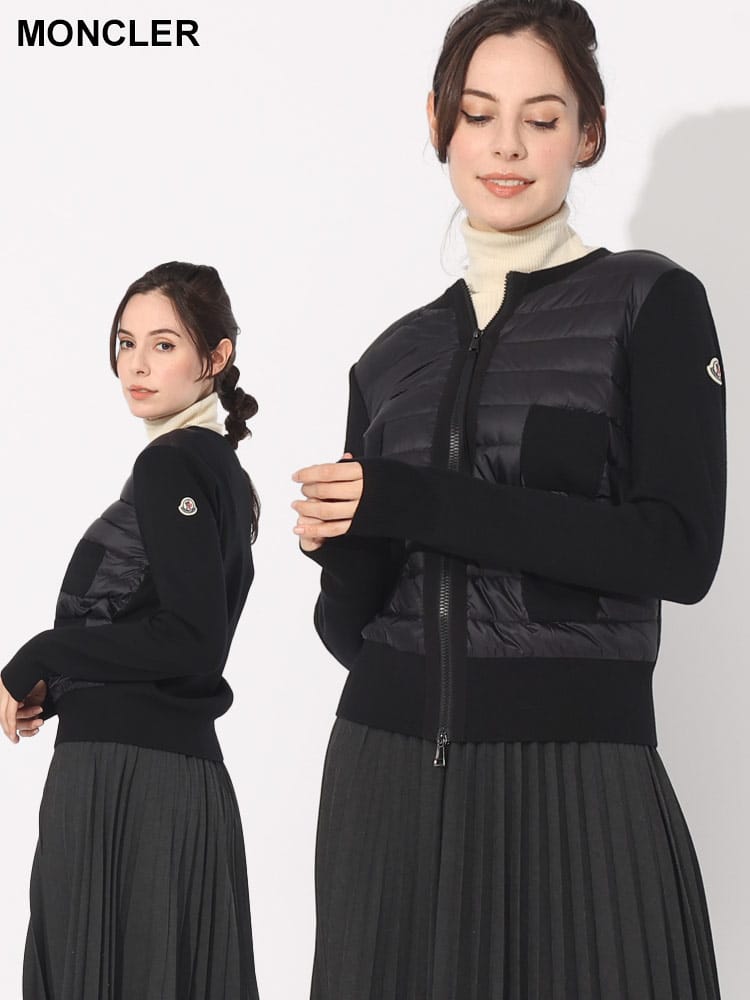 MONCLER (モンクレール) フロントダウン フルジップ ニットジャケット MCL9B51000A9018 ブランド レディース アウター
