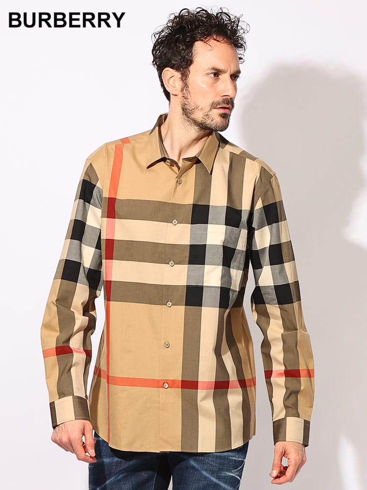 BURBERRY (バーバリー) オーガニックコットン 総柄チェック レギュラー 