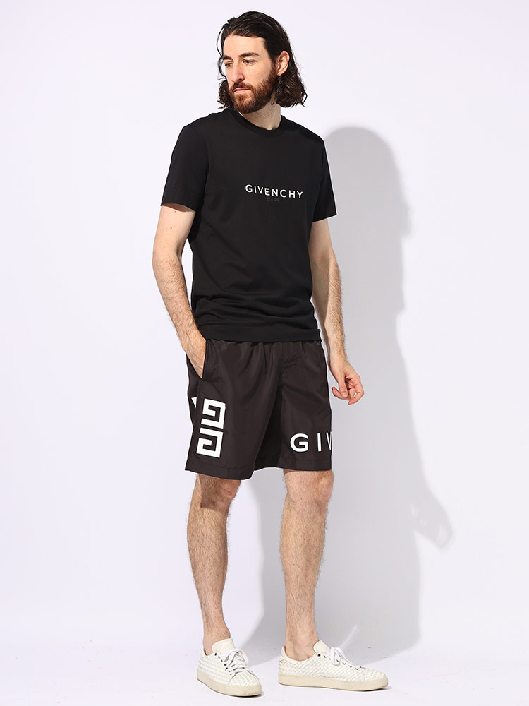 GIVENCHY (ジバンシィ) 裾ロゴ メッシュインナー付き スイムショーツ 水着 GVBMA00N1453 メンズ【サカゼン公式通販】