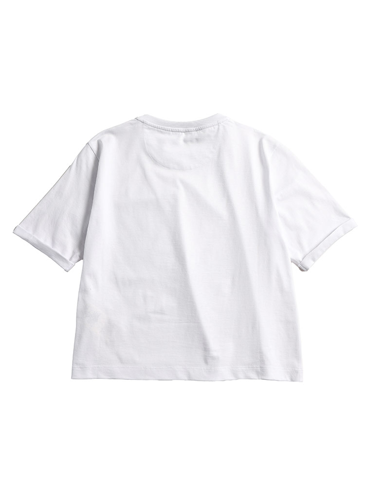 FENDI (フェンディ) ホワイトジャージー 刺繍入り胸ポケット 半袖 Tシャツ FDFS9619ANQSF レディー【サカゼン公式通販】