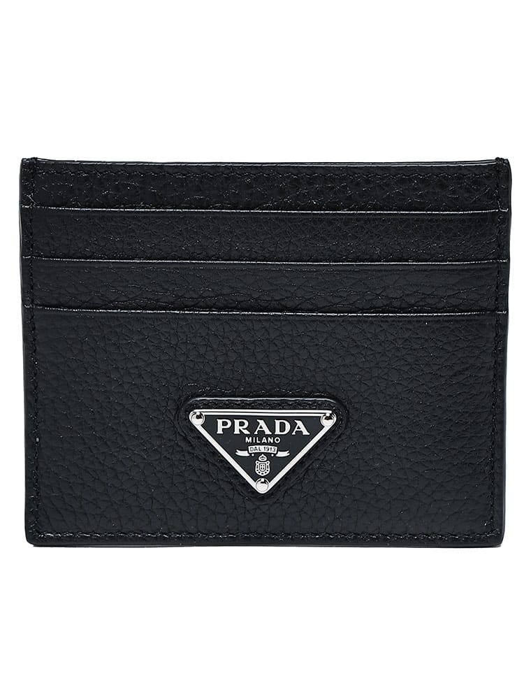 PRADA (プラダ) メンズ カードケース トライアングルロゴ ヴィッテロダイノ レザー PR2MC0252E54