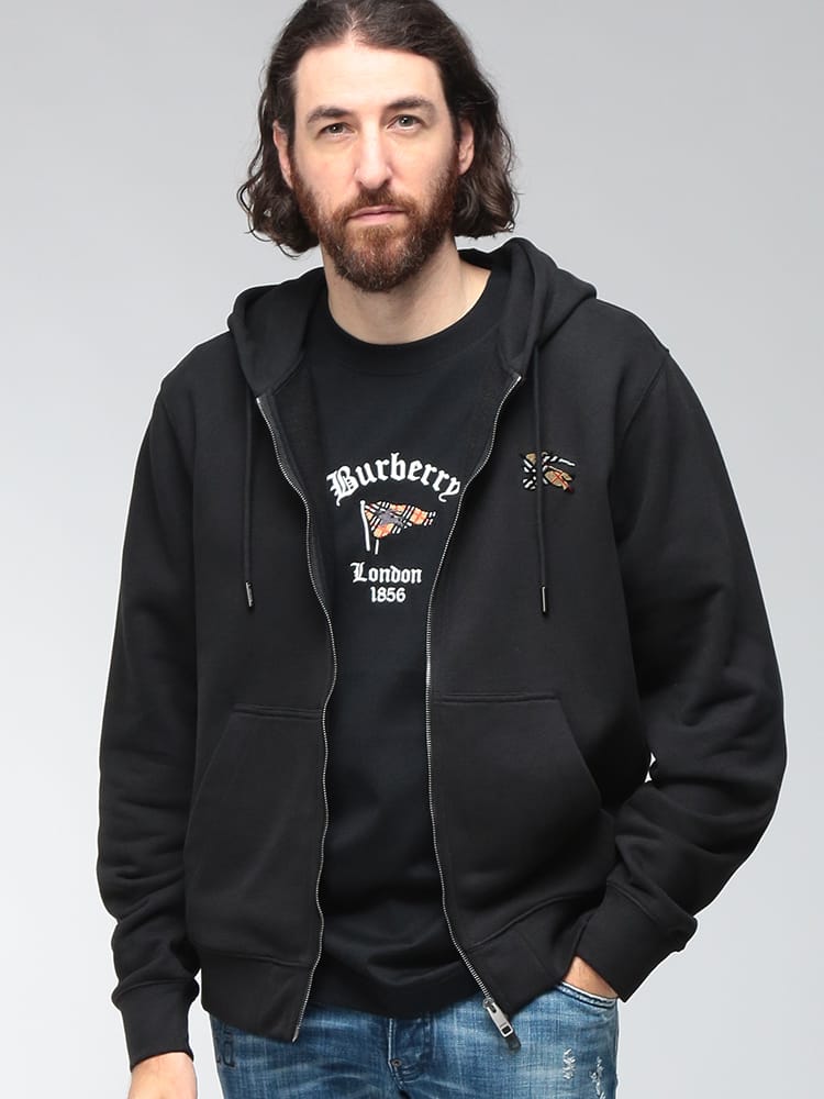 BURBERRY (バーバリー) メンズ パーカー 長袖 裏毛 EKDロゴ ポケット 