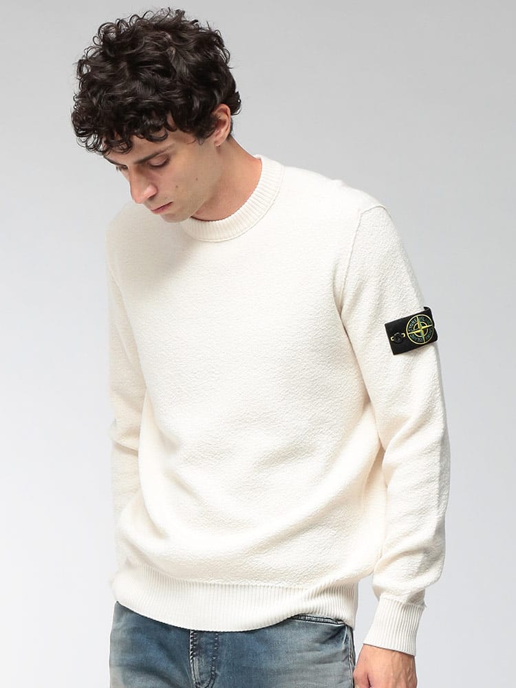 STONE ISLAND (ストーンアイランド) メンズ ニット 長袖 袖ロゴ クルーネック セーター SI5100011S01C4